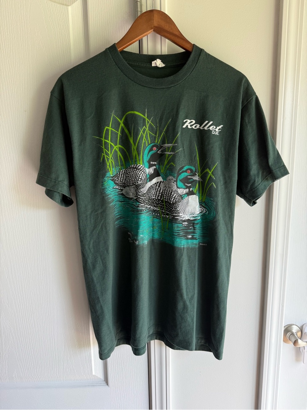 Vintage sportsman Rollet Duck Lake Graphic T-Shirt in Dark Green
